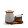 Coconut oil from coconut pulp, raw pressed, wooden press