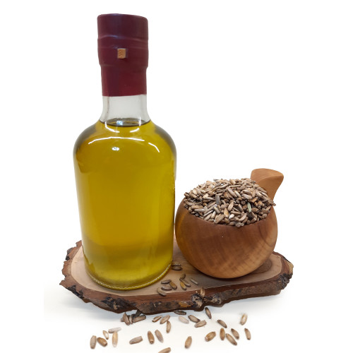 Milk thistle oil, cold pressed, wooden press