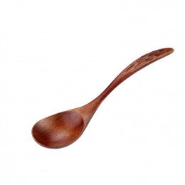 Wooden round table spoon, 18 cm